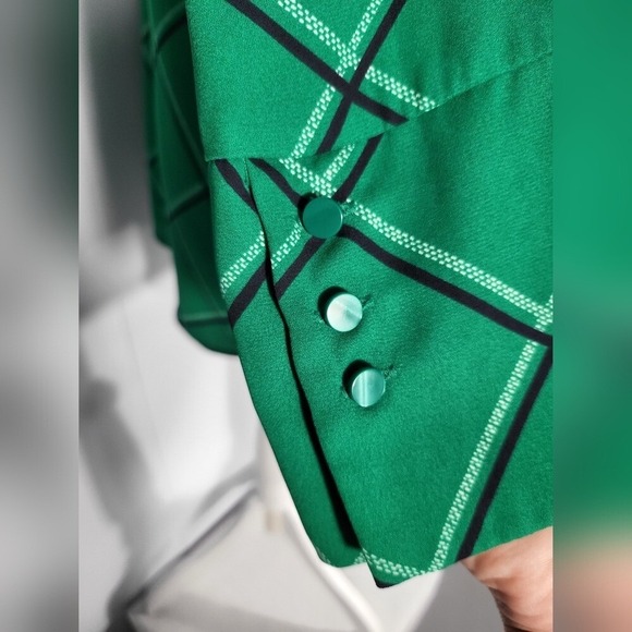 Charter Club Green Plaid Blouse - Picture 4 of 8